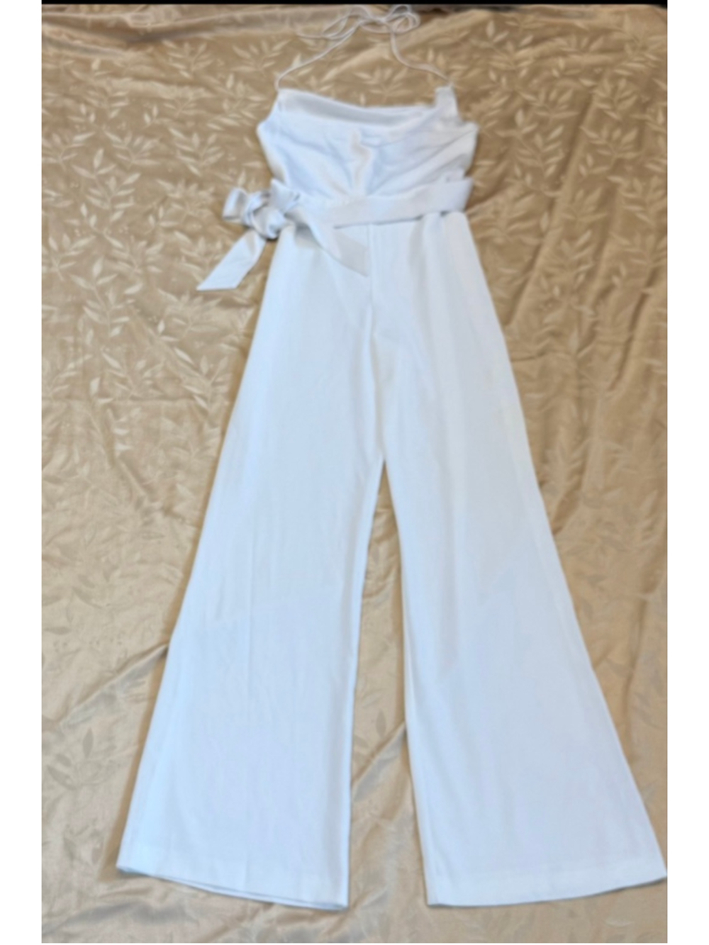 Alice + Olivia White Primrose Cowl Neck Jumpsuit, Off White - Picture 5 of 9